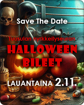 Tuusulan nyrkkeilyseuran Halloween bileet lauantaina 2.11.